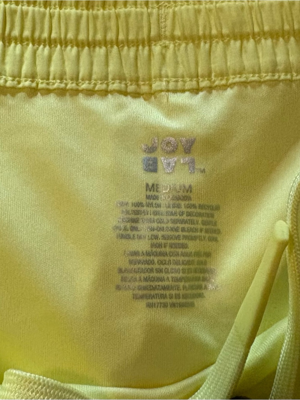 JOY LAB Women’s Mid-Rise Yellow Athletic Shorts Blue/White Stripes, Size M NWT - Picture 4 of 5
